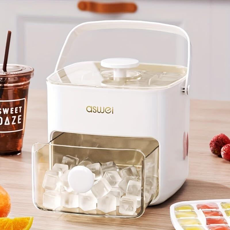 Máquina para Hacer Cubitos de Hielo 2 en 1 con Bandeja y Tapa – Práctica, Moderna y Eficiente
