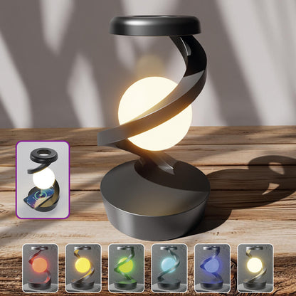 Lámpara de Luna LED con bola levitante 3D con cargador de teléfono inalámbrico
