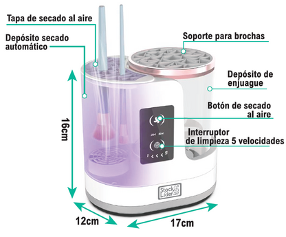 Limpia brochas eléctrico 3 en 1