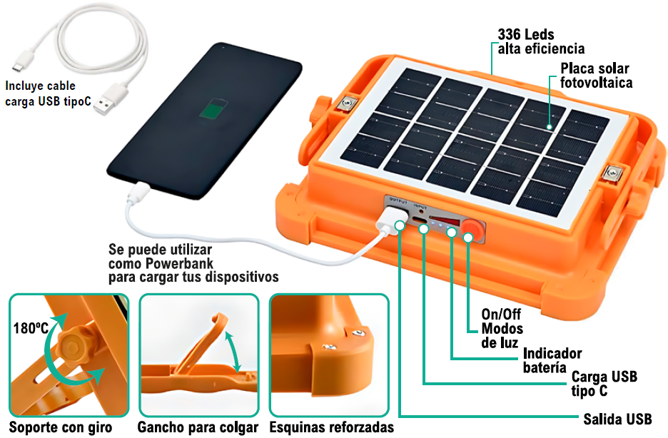 Foco LED solar