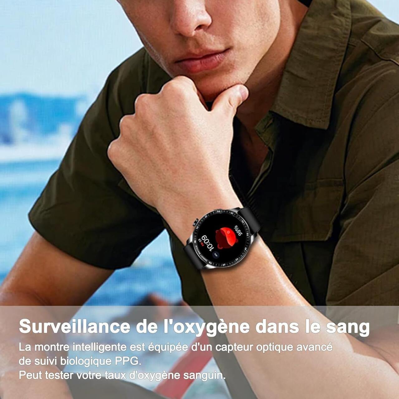 smartwatch para Hombre con Llamada Bluetooth Monitor de sueño